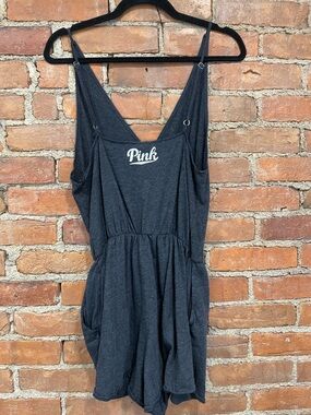 PINK Victoria's Secret Charcoal Gray Romper | Size L | Soft & Cozy